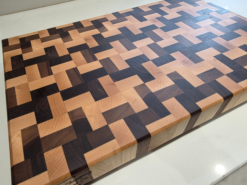 Handcrafted Black Walnut & Maple End-Grain Butcher Block
