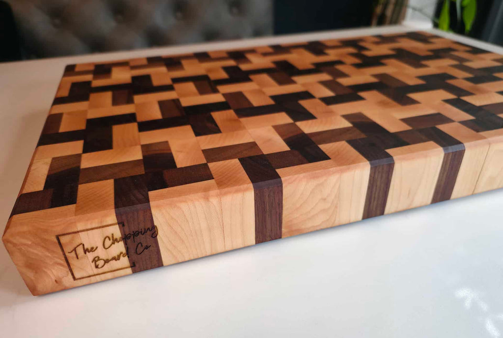 Handcrafted Black Walnut & Maple End-Grain Butcher Block