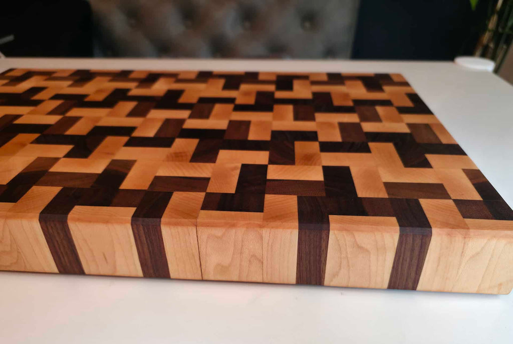 Handcrafted Black Walnut & Maple End-Grain Butcher Block
