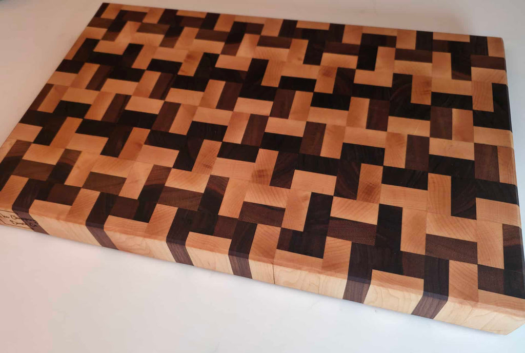 Handcrafted Black Walnut & Maple End-Grain Butcher Block