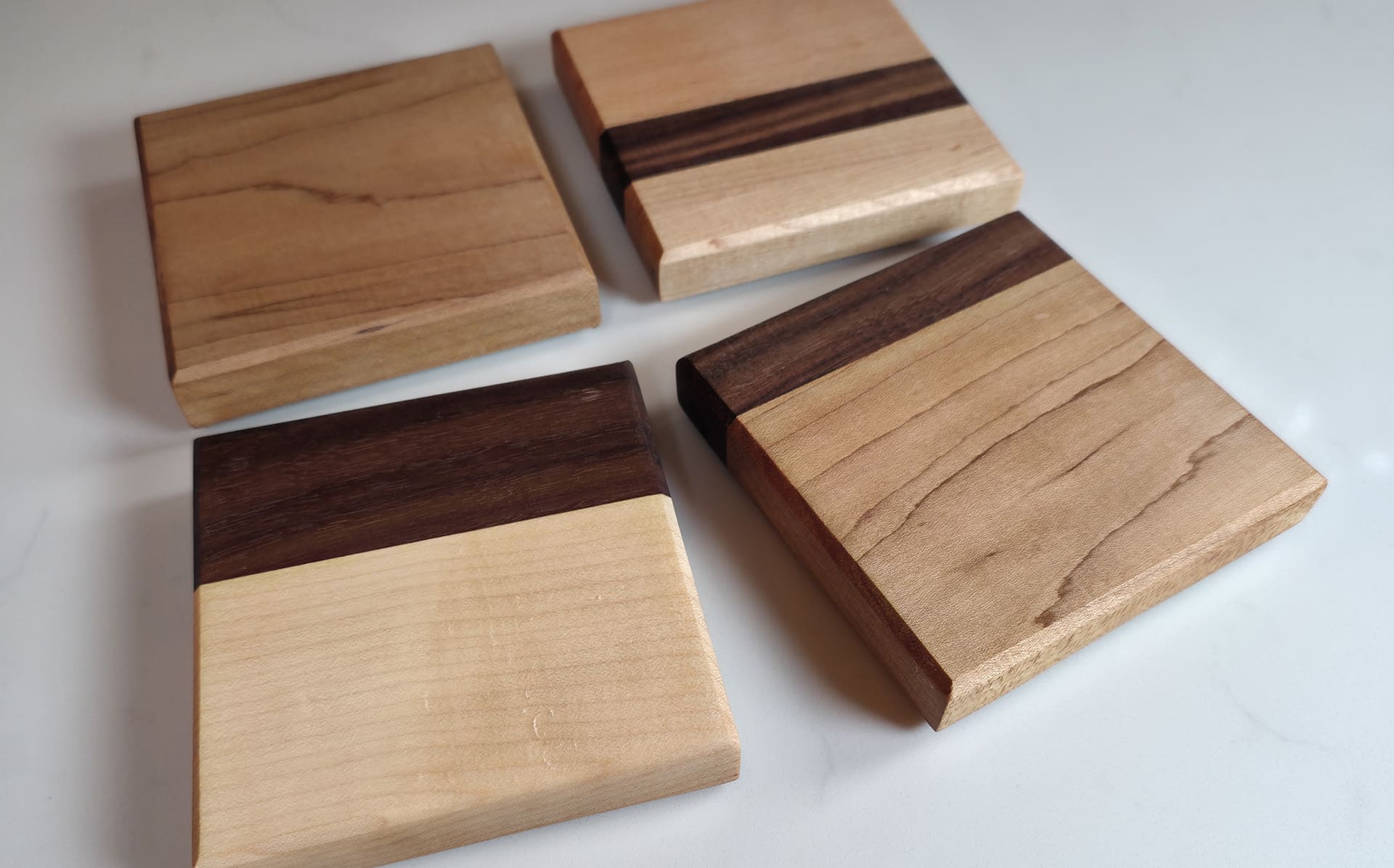 Mixed Hardwood Coaster Pack – Set of 4