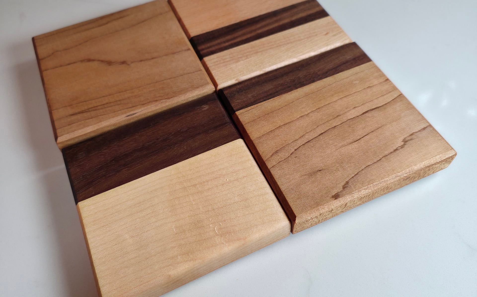 Mixed Hardwood Coaster Pack – Set of 4