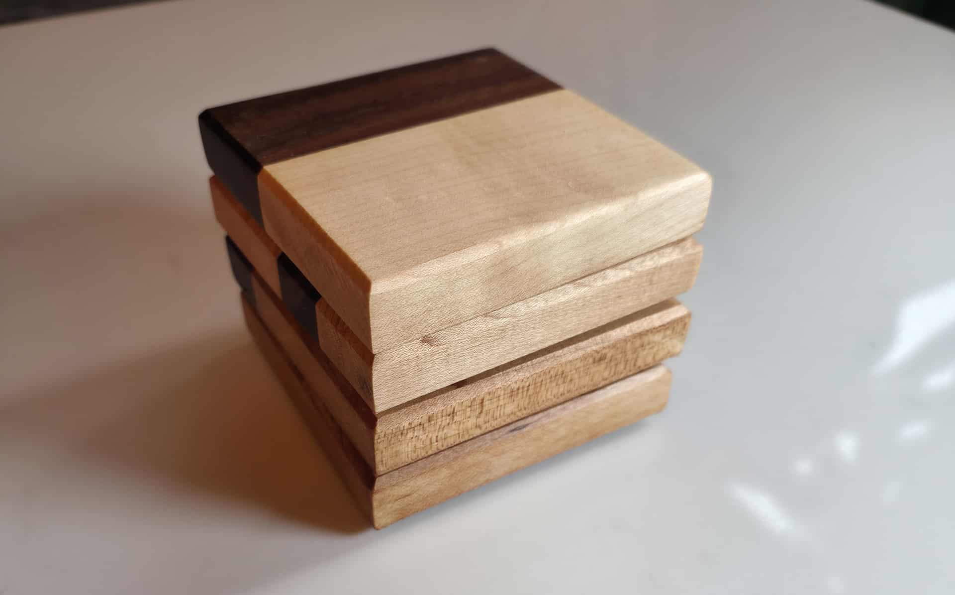 Mixed Hardwood Coaster Pack – Set of 4