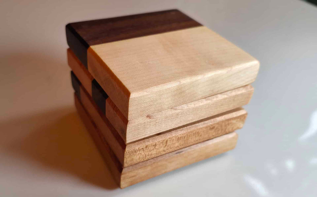 Mixed Hardwood Coaster Pack – Set of 4