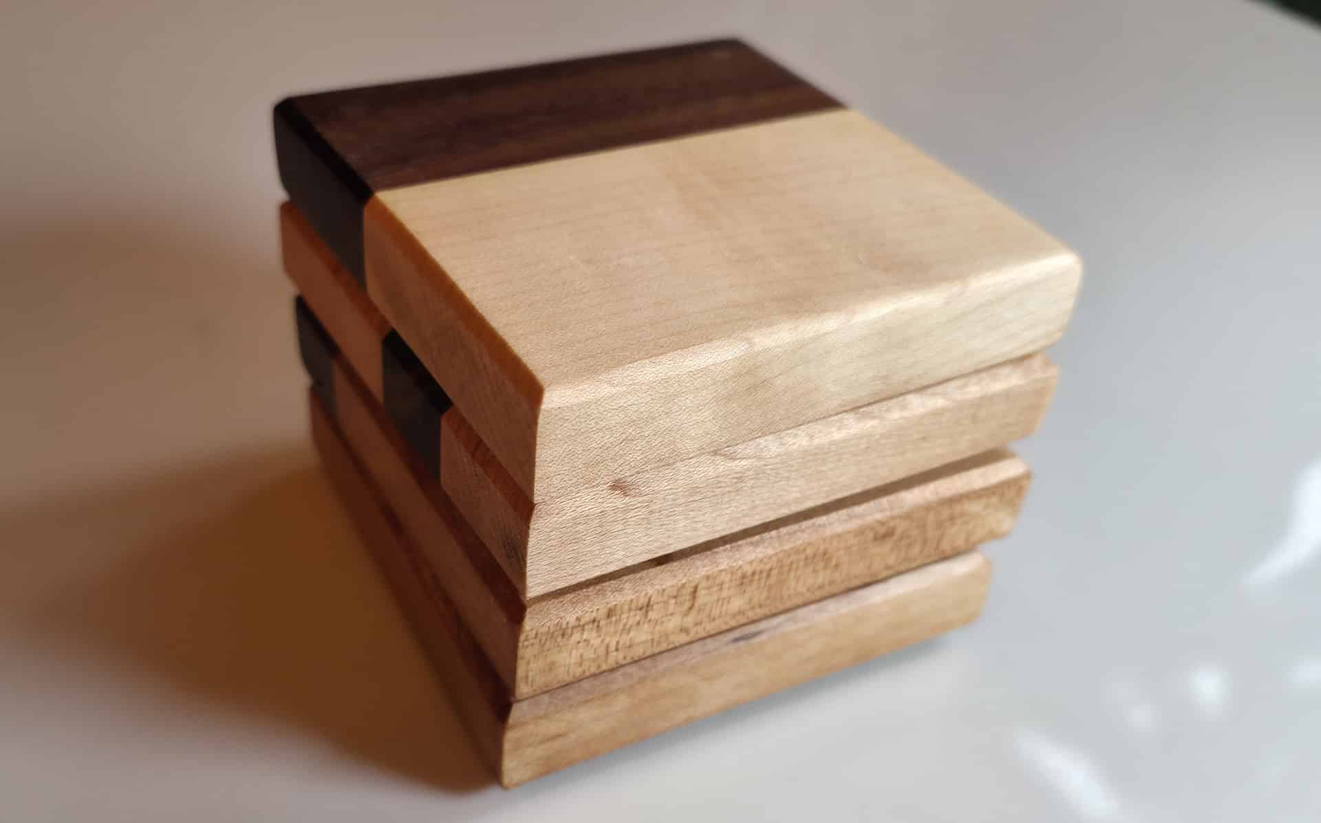 Mixed Hardwood Coaster Pack – Set of 4