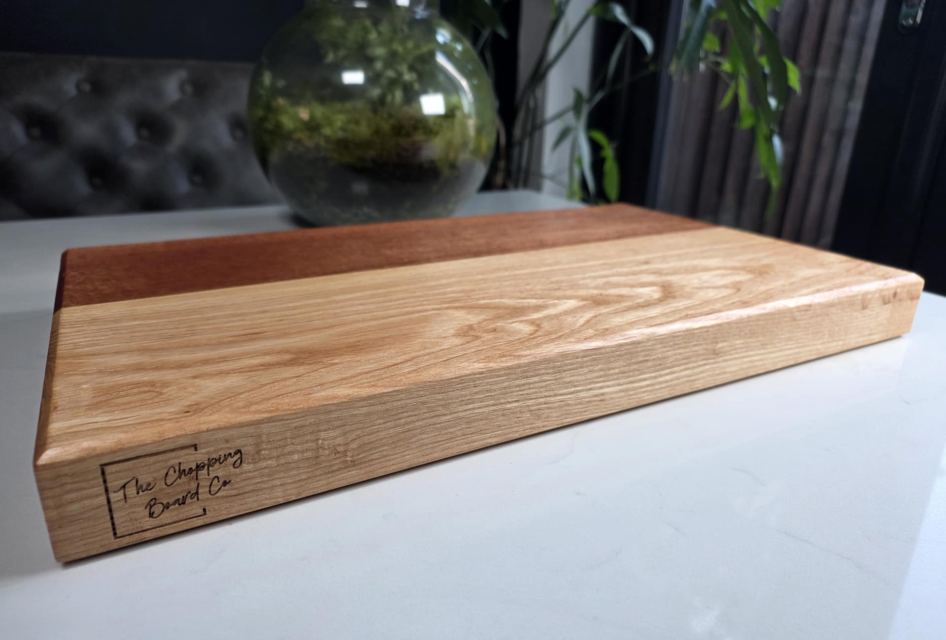 Mahogany and Oak Offset Serving Board