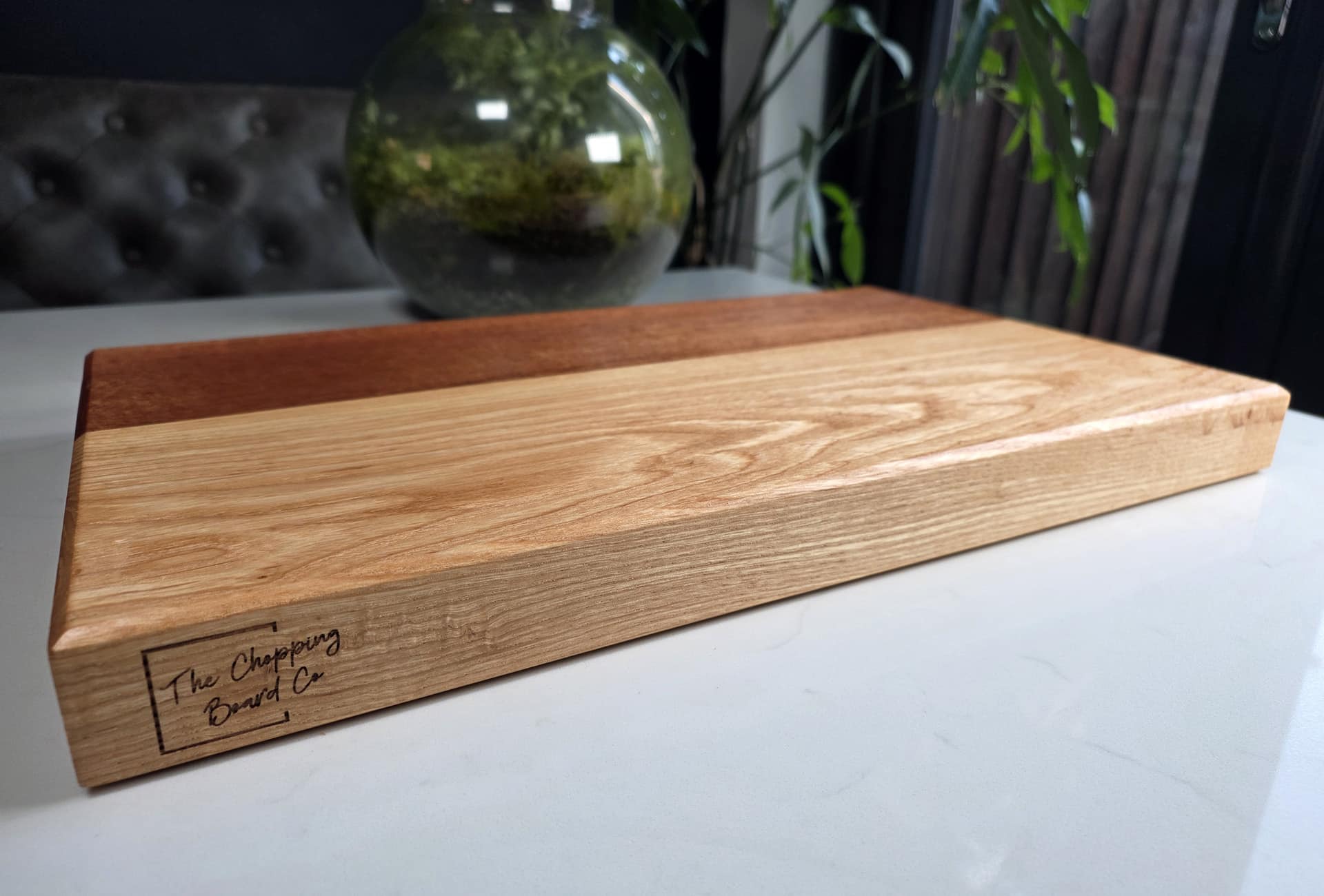 Mahogany and Oak Offset Serving Board