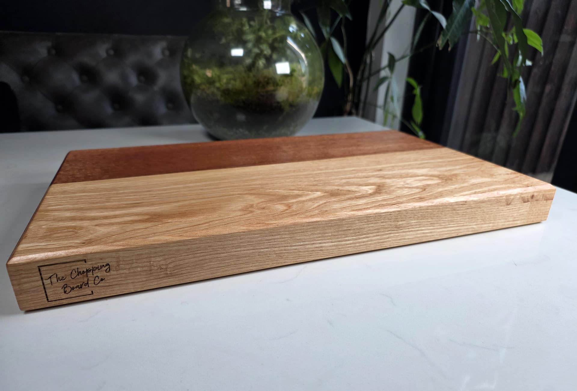 Mahogany and Oak Offset Serving Board