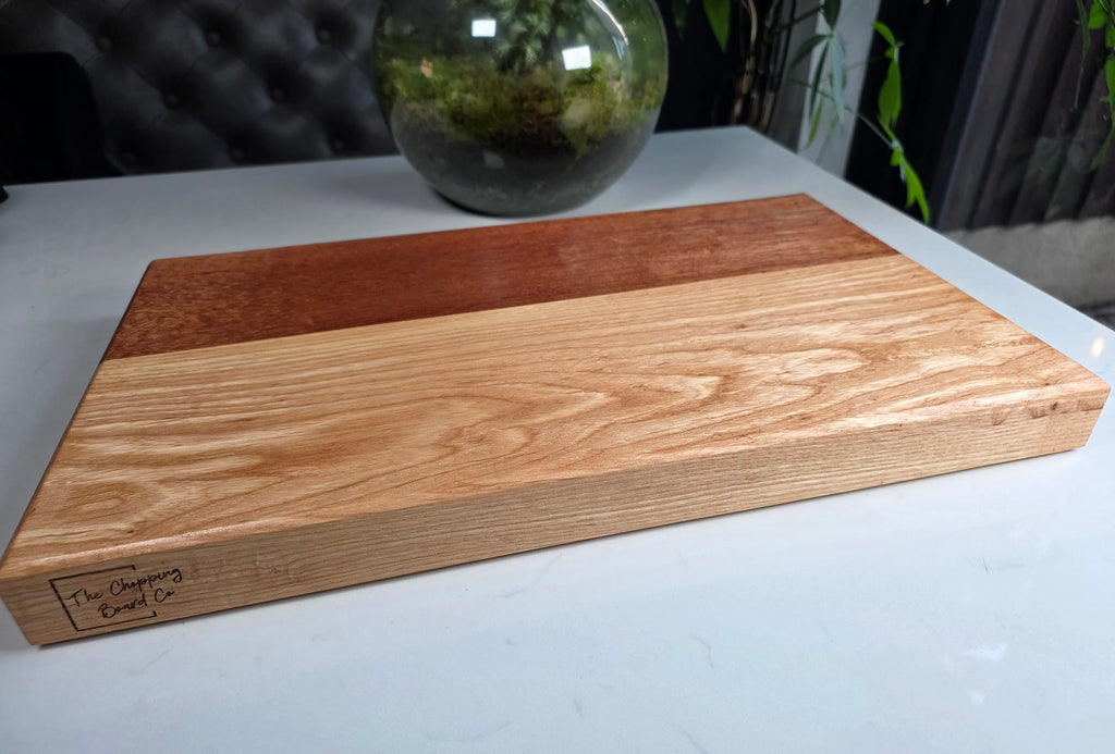 Mahogany and Oak Offset Serving Board