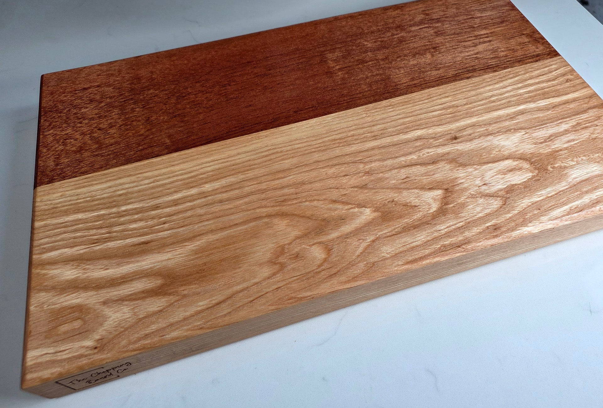 Mahogany and Oak Offset Serving Board